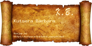 Kutsera Barbara névjegykártya